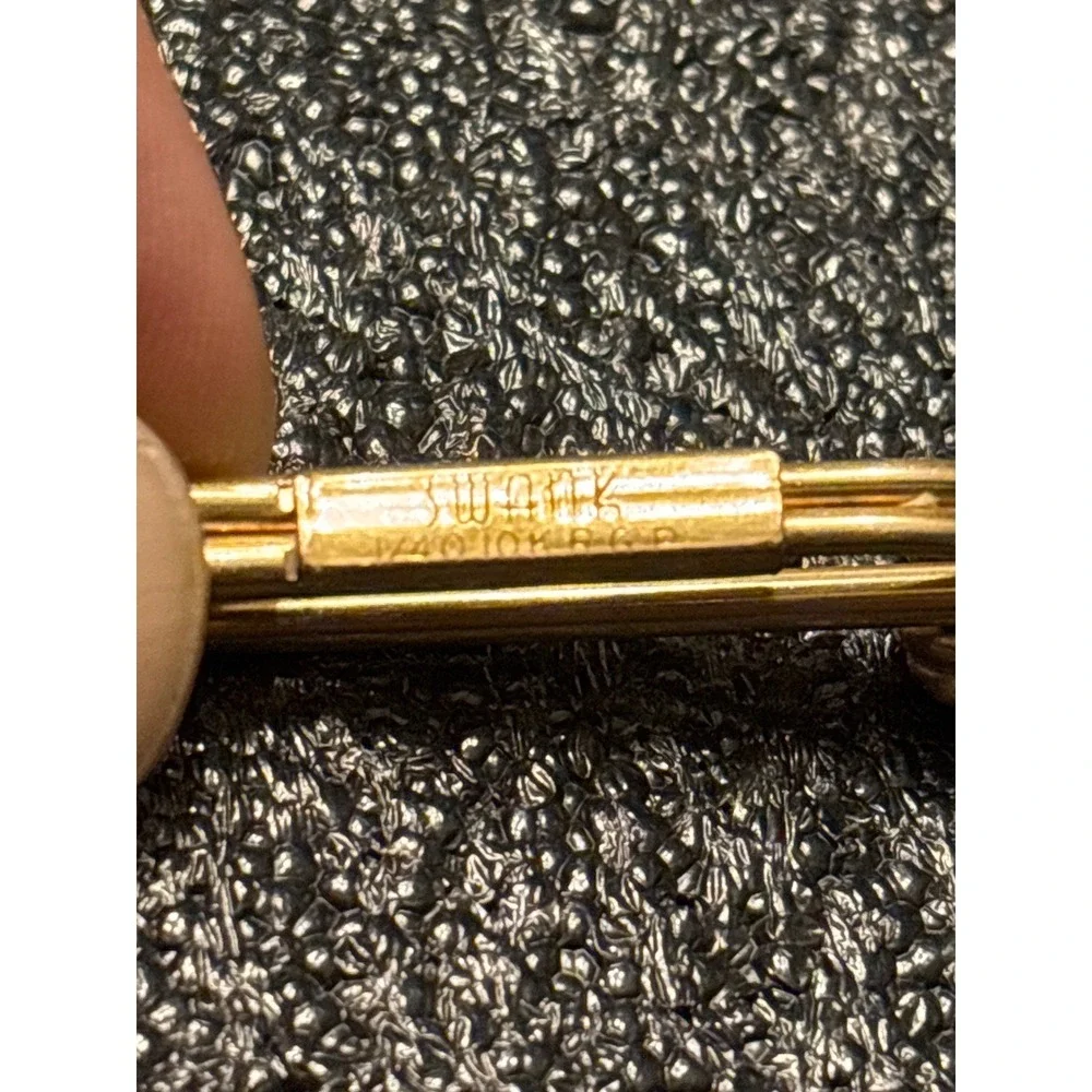 Vintage Swank Gold Plated Knot Tie Clip Diamond Bar Design Mens‎ Accessory